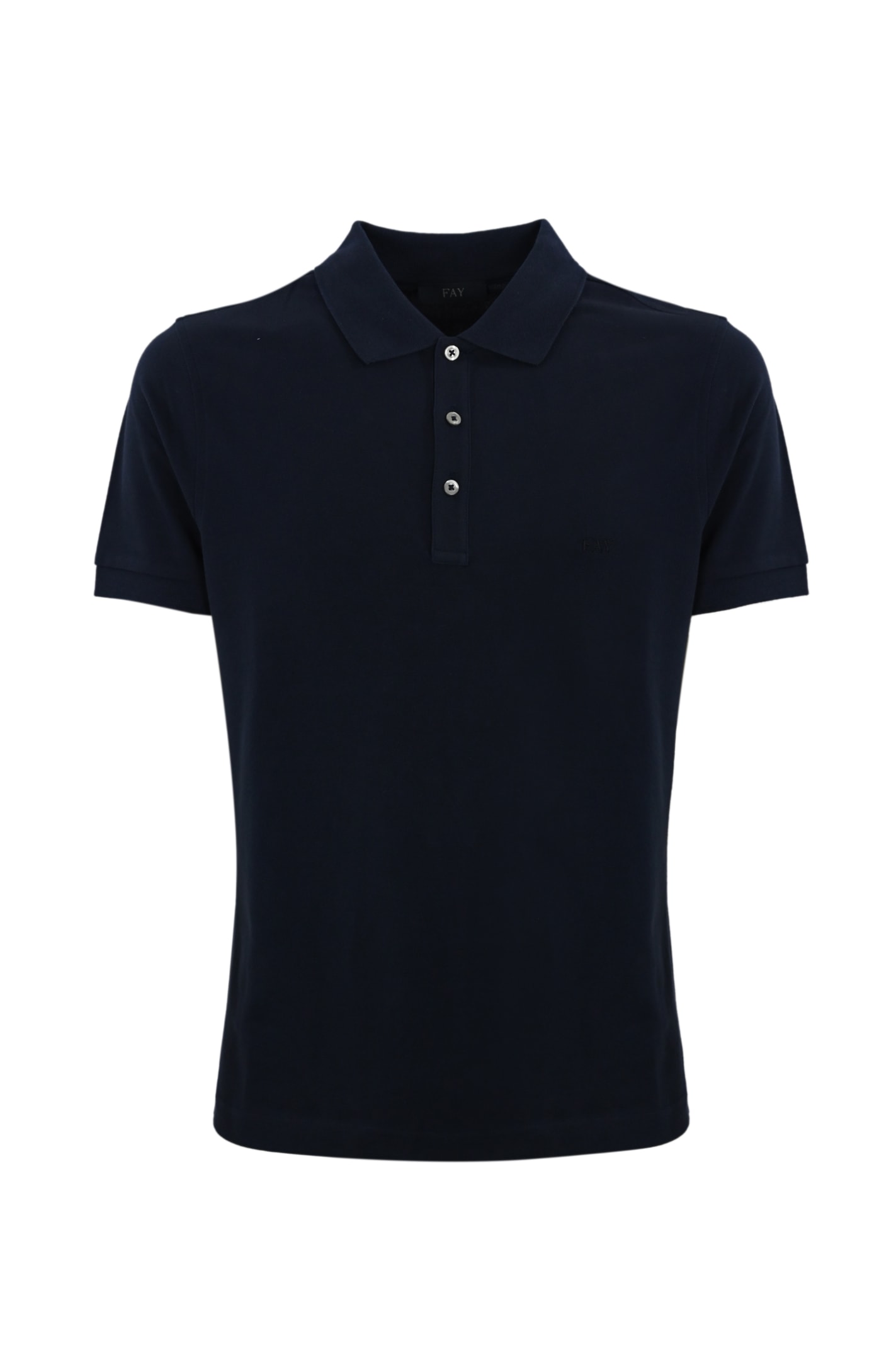 Shop Fay Stretch Cotton Polo Shirt In Blu