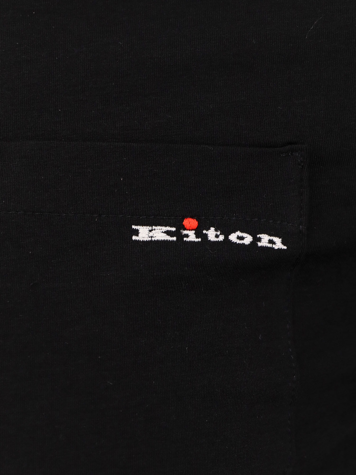 KITON COTTON T-SHIRT WITH EMBROIDERED LOGO