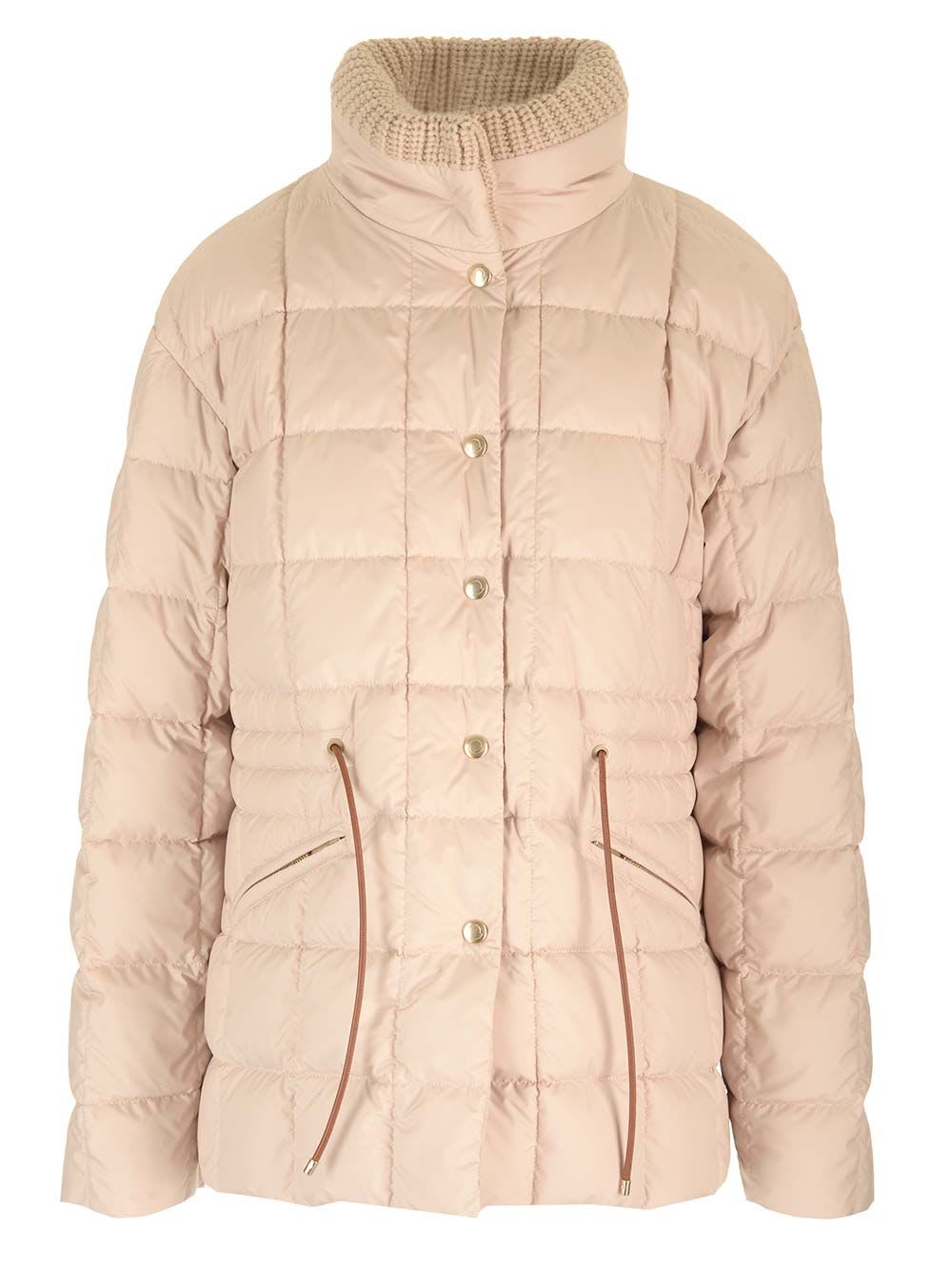 Shop Moncler Antigone Down Jacket In Beige