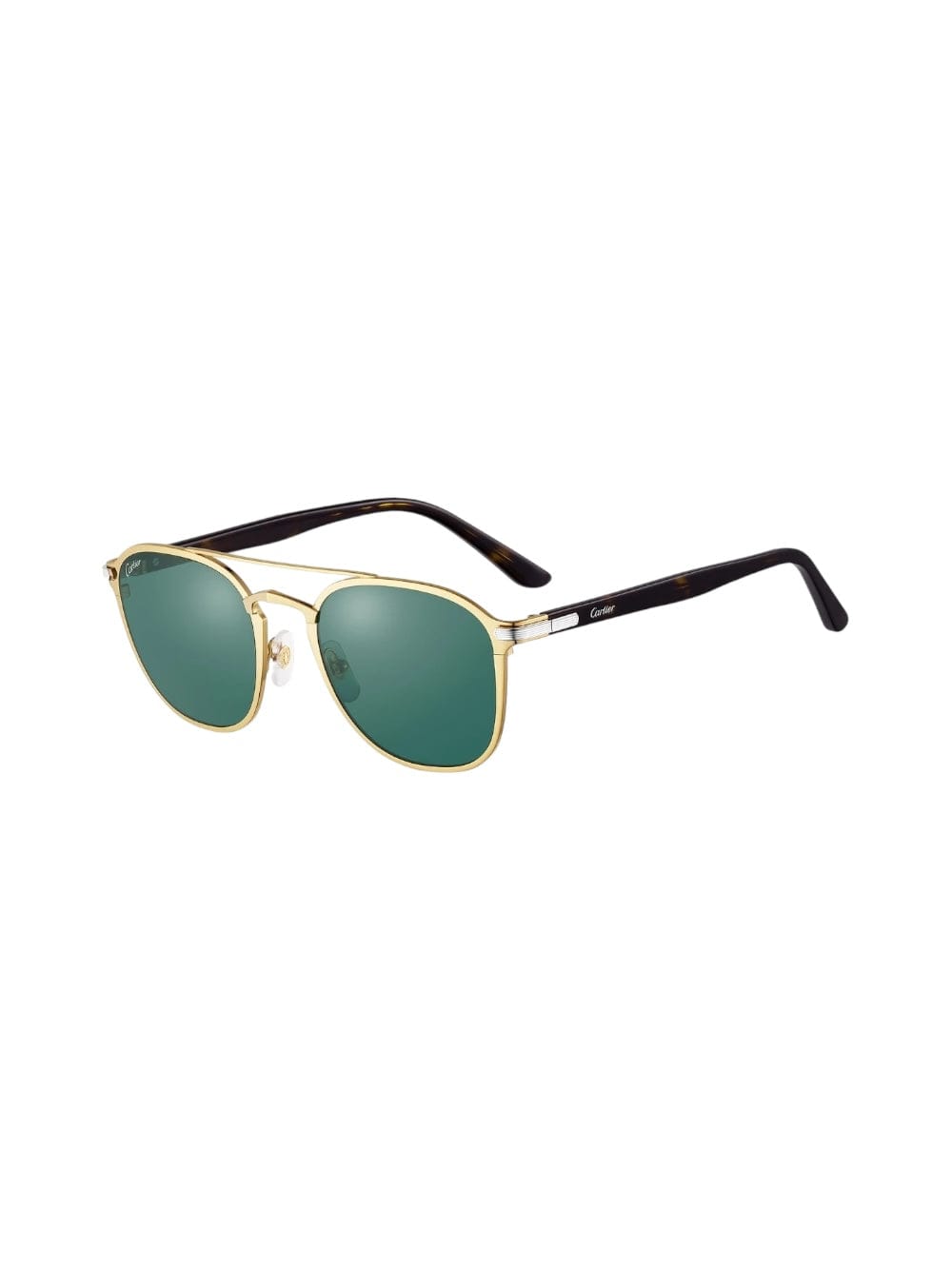 Shop Cartier Ct 0012 - Gold Sunglasses