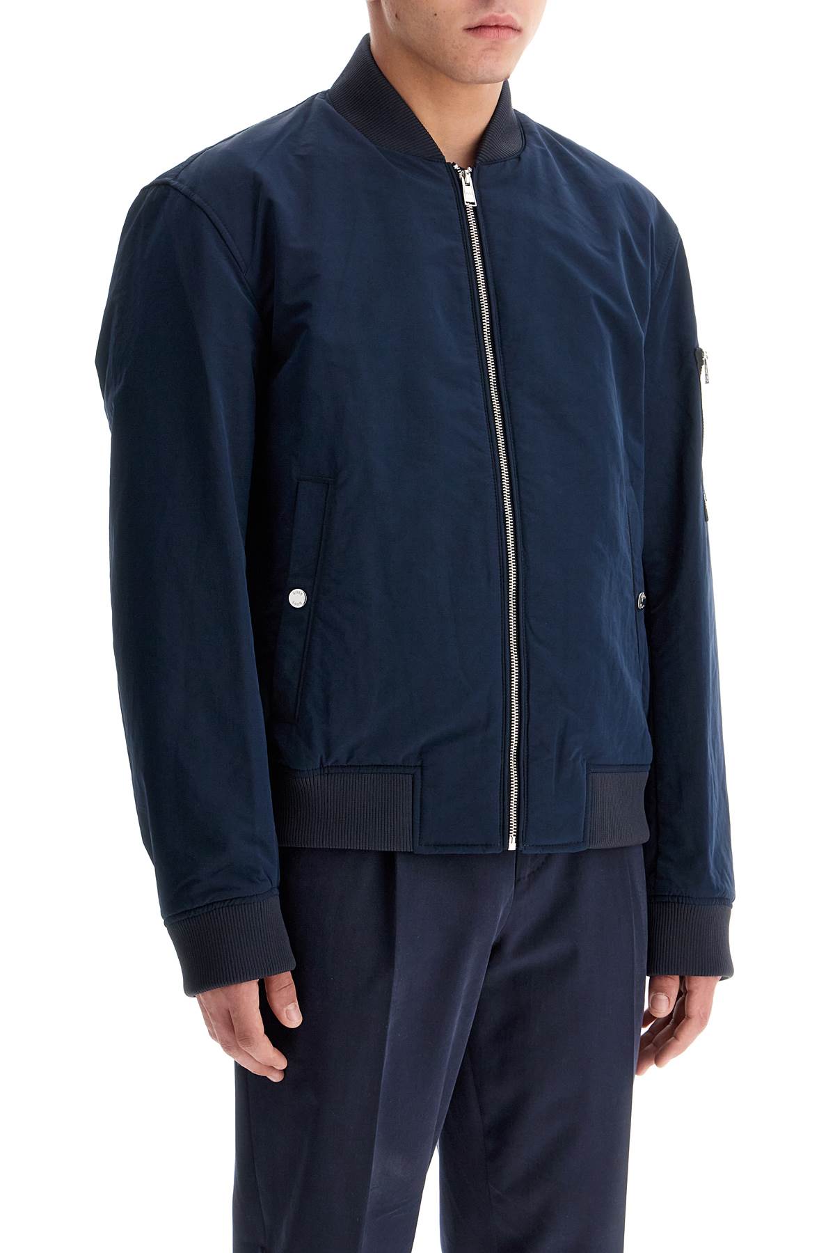 Shop Hugo Boss Waterproof Regular Fit Bomber Jacket In Dark Blue (blue)