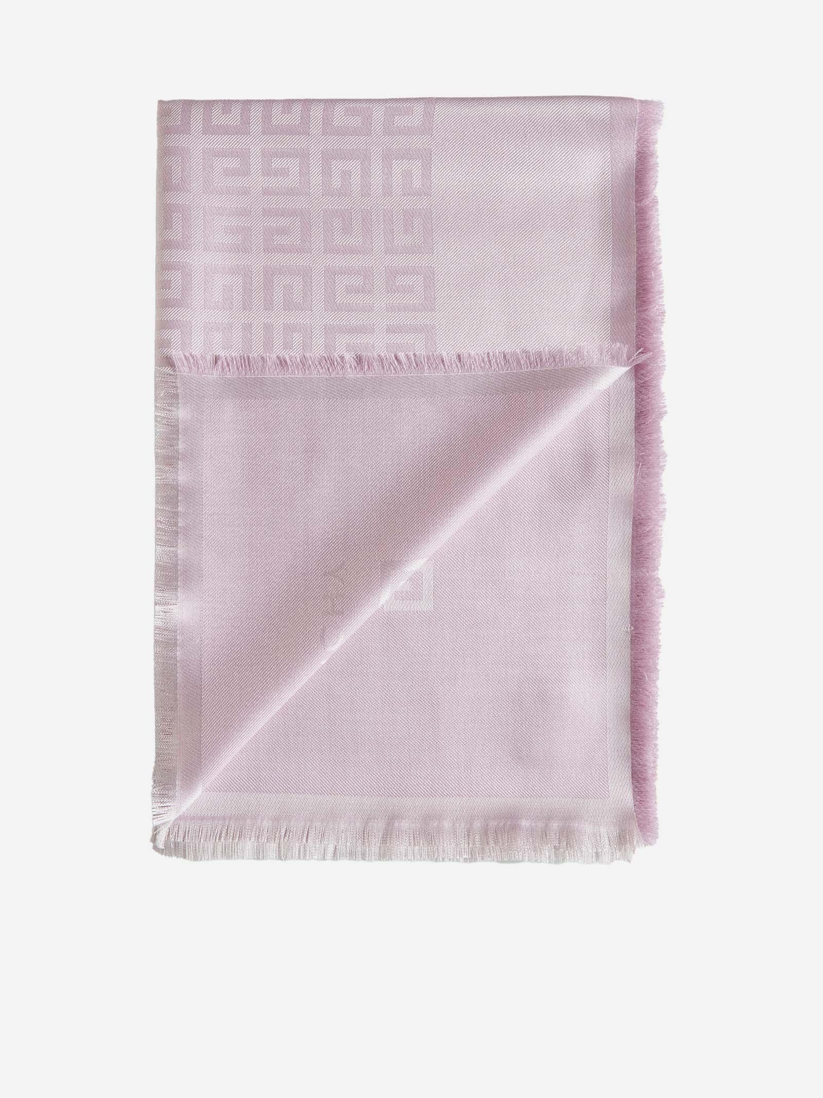 Shop Givenchy 4g Silk And Wool Shawl In Rosa