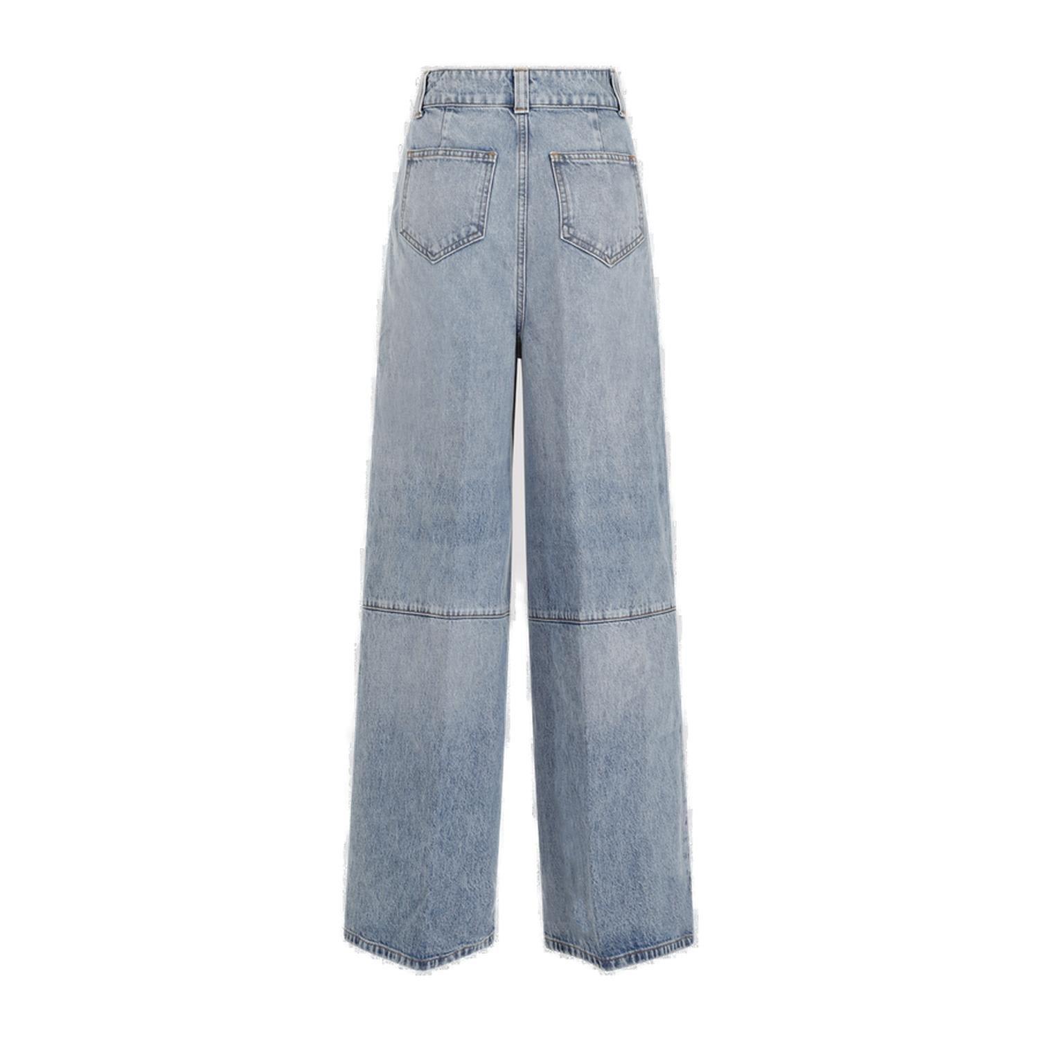 Shop Khaite Isla High-waist Wide-leg Denim Jeans In Blue