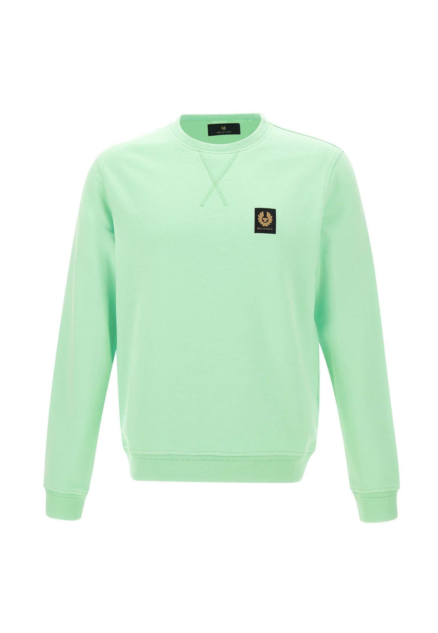 Shop Belstaff Cotton Sweatshirt In Green