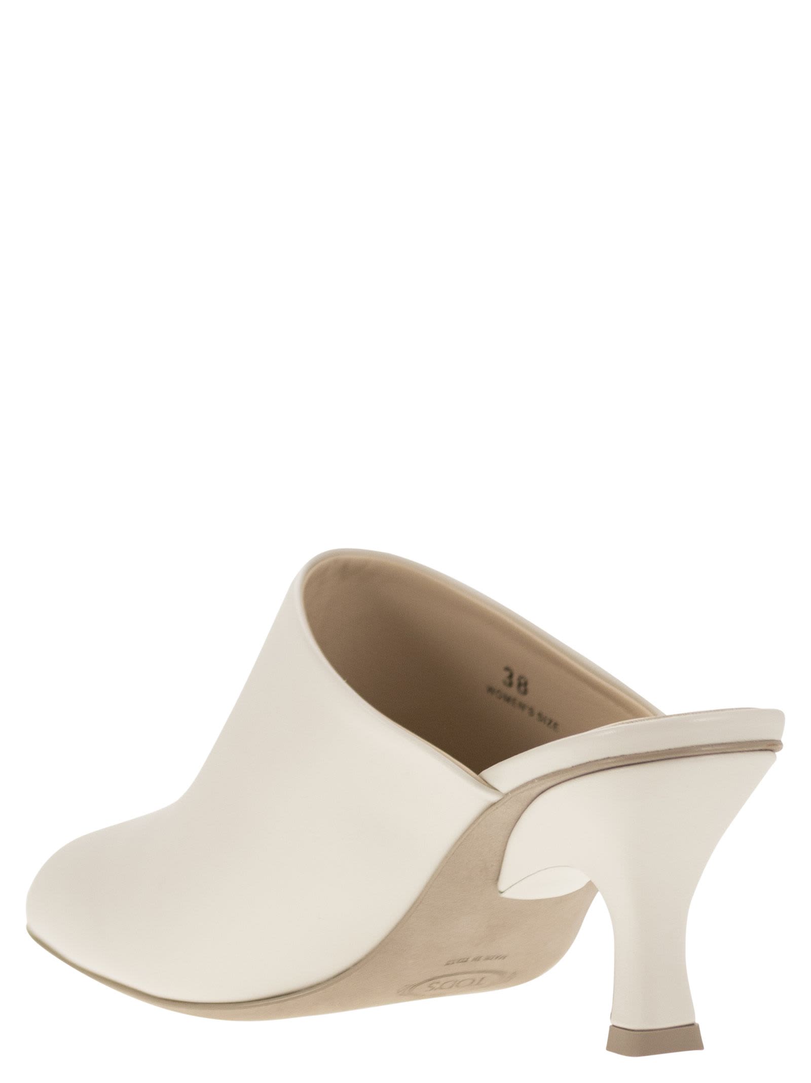 Shop Tod's Leather Sabot In White