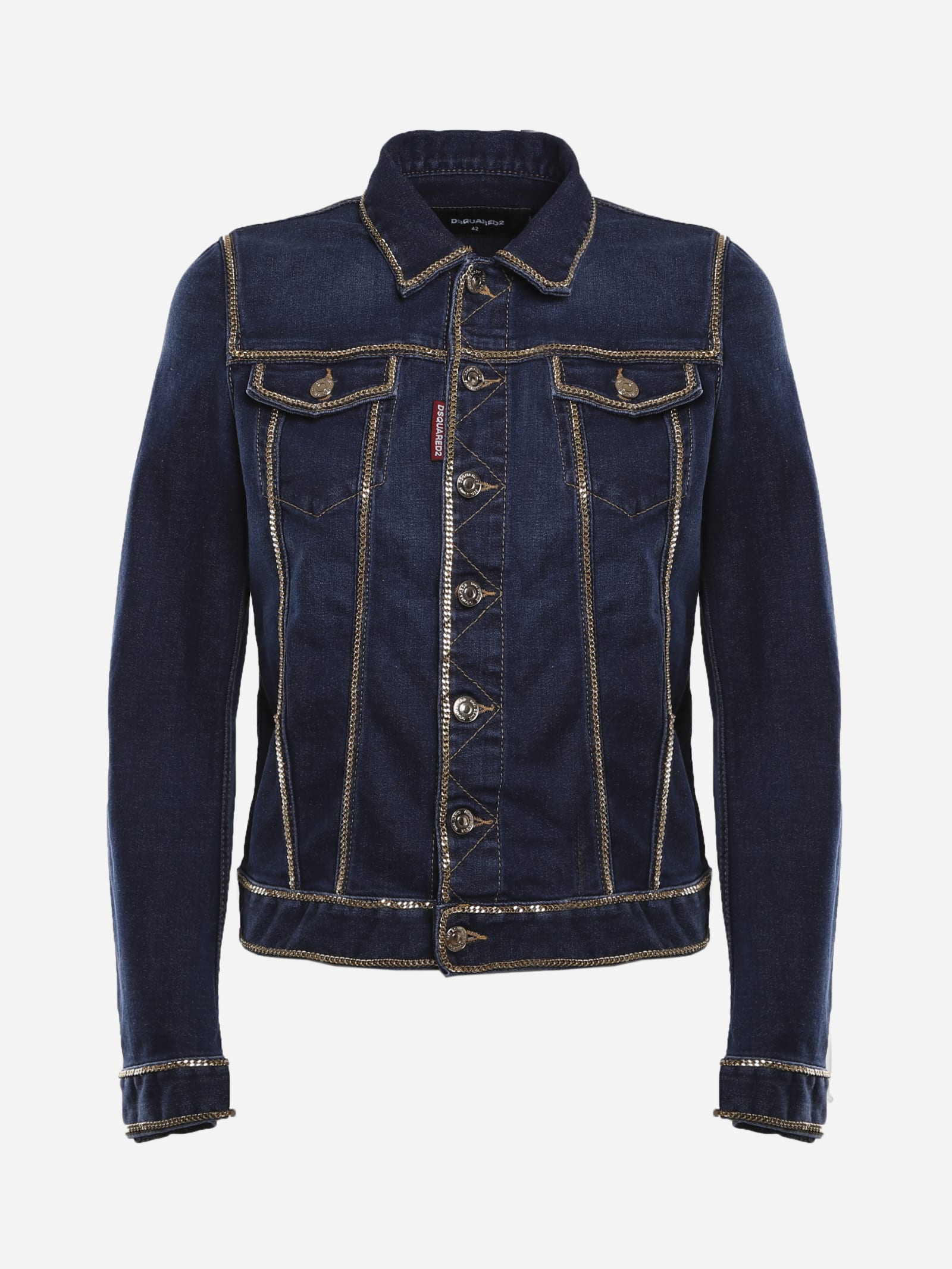Dsquared2 Stretch Cotton Jacket With Contrasting Trim