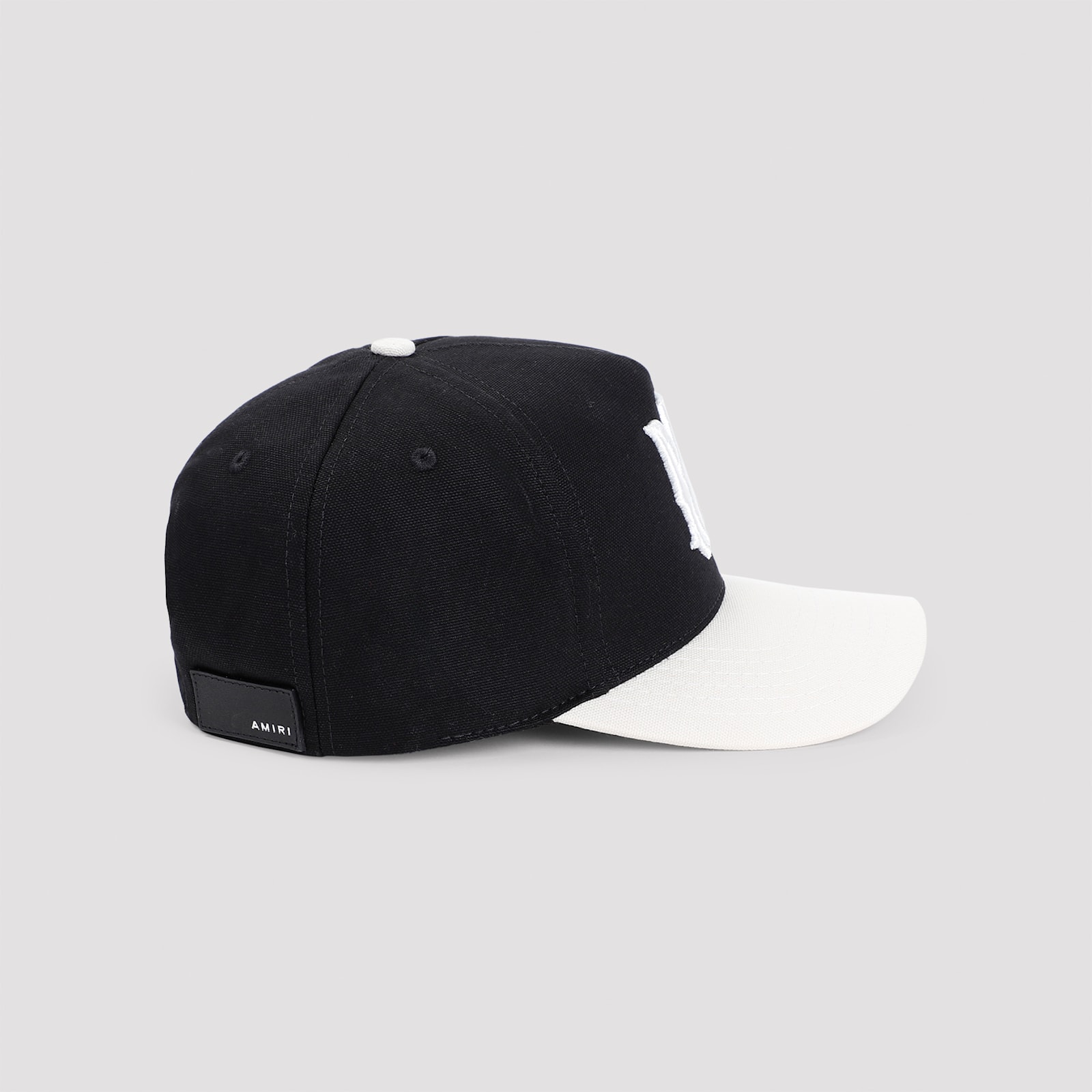 Shop Amiri Ma Two-tone Canvas Hat In Black Alabaster