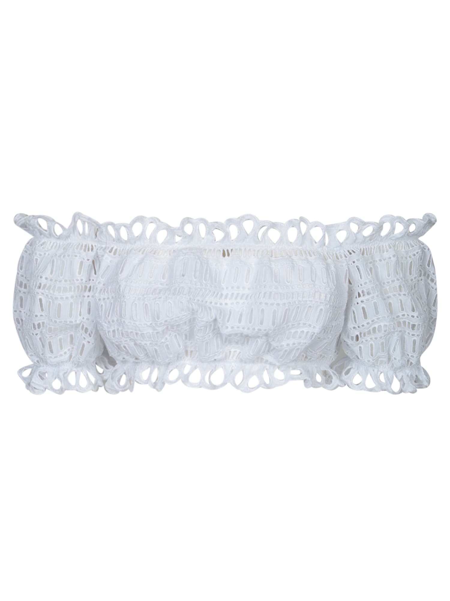 White Sangallo Bandeau Top