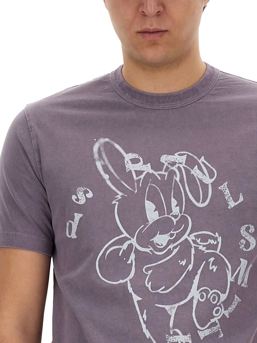 Shop Ps By Paul Smith Bunny Print T-shirt In Purple