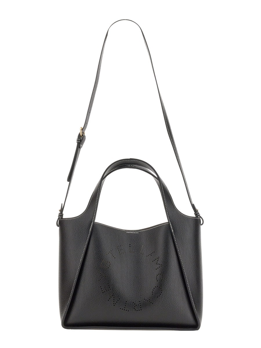 Stella Mccartney Structured Shoulder Bag With Double Handle In Black