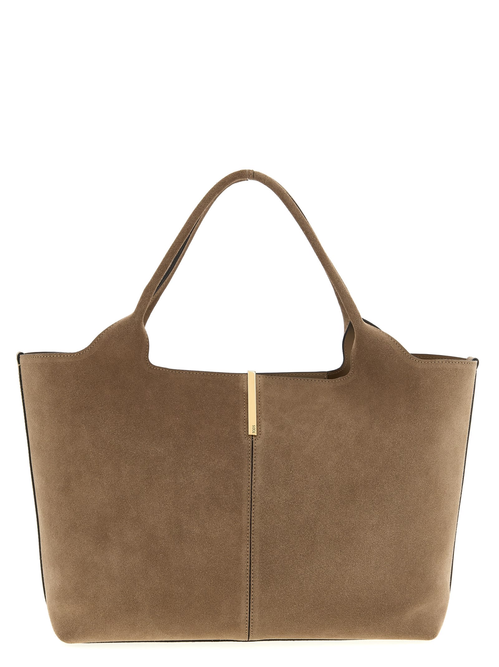 Tod's Small To Medium Suede Shopping Bag Tote Bag Beige In Brown