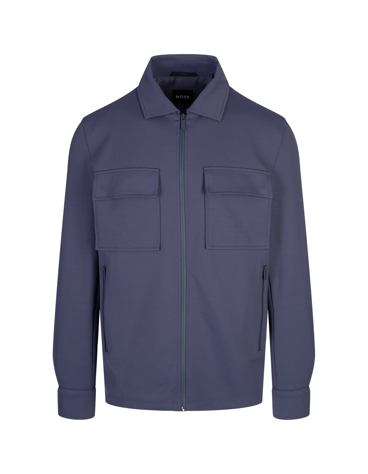 Blue Overshirt With Zip