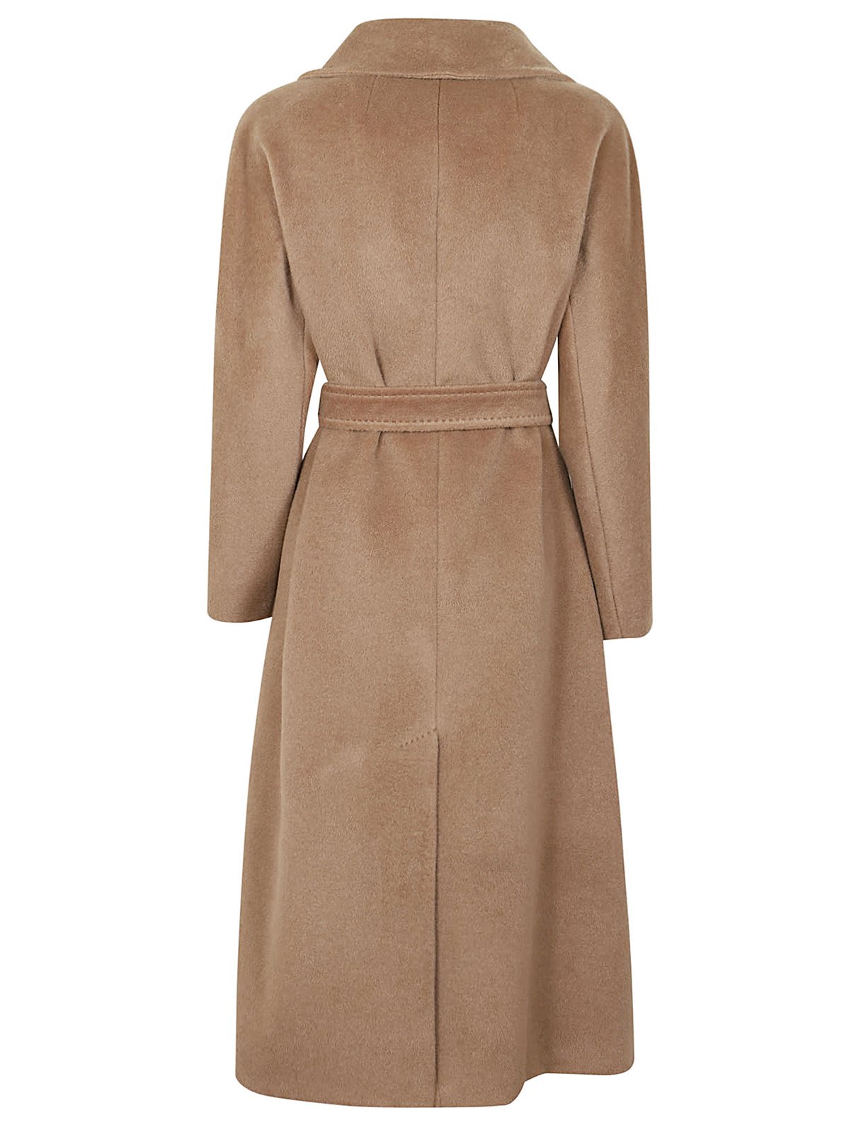 Shop Weekend Max Mara Tempera Belted Long-sleeved Coat In Cammello