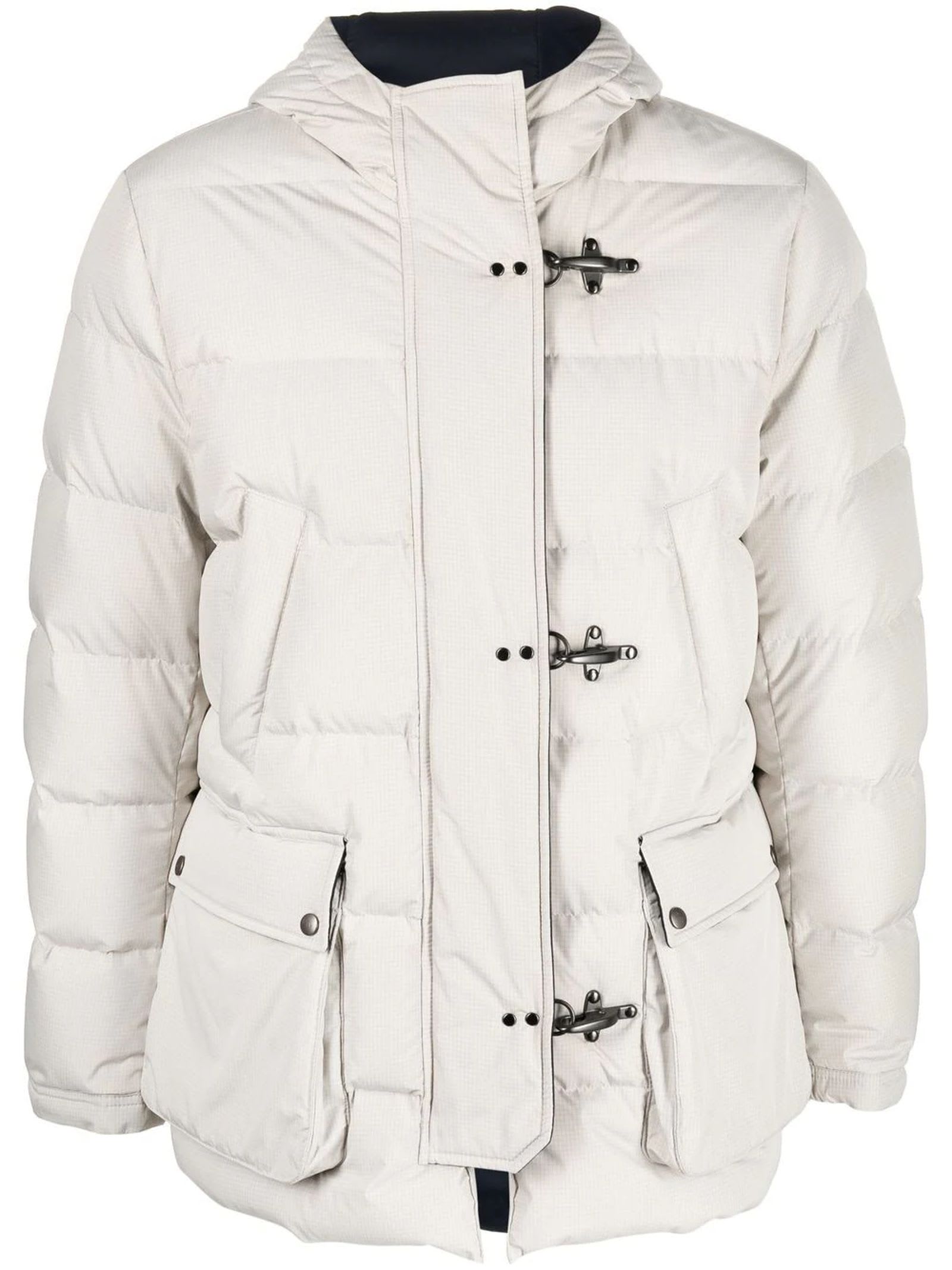 Fay 3-ganci Hooded Caban In Water-repellent