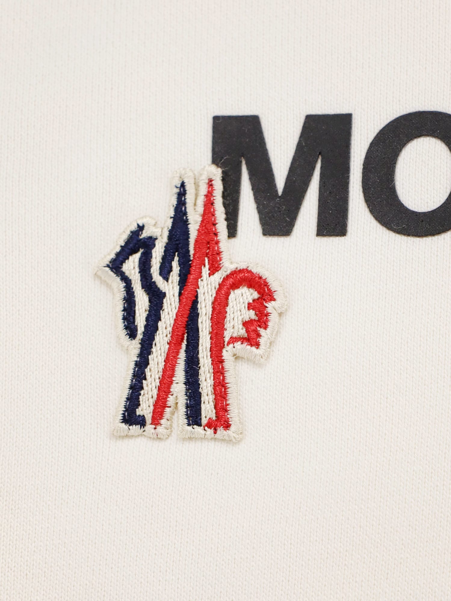 Moncler Grenoble Logoed Cotton Hooded Sweatshirt In White