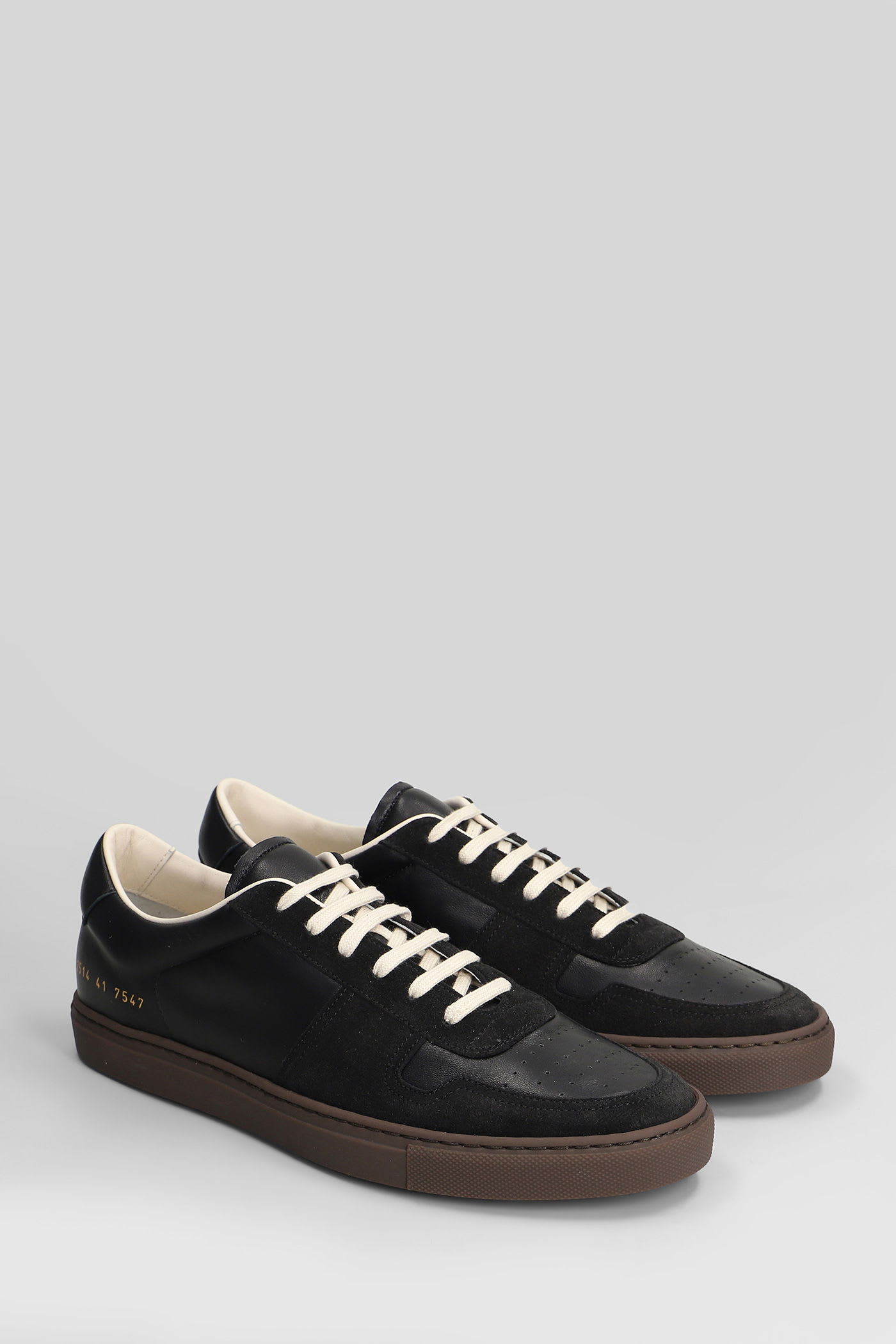 Common Projects Bball Slim Sneakers In Black Suede And Leather In Black