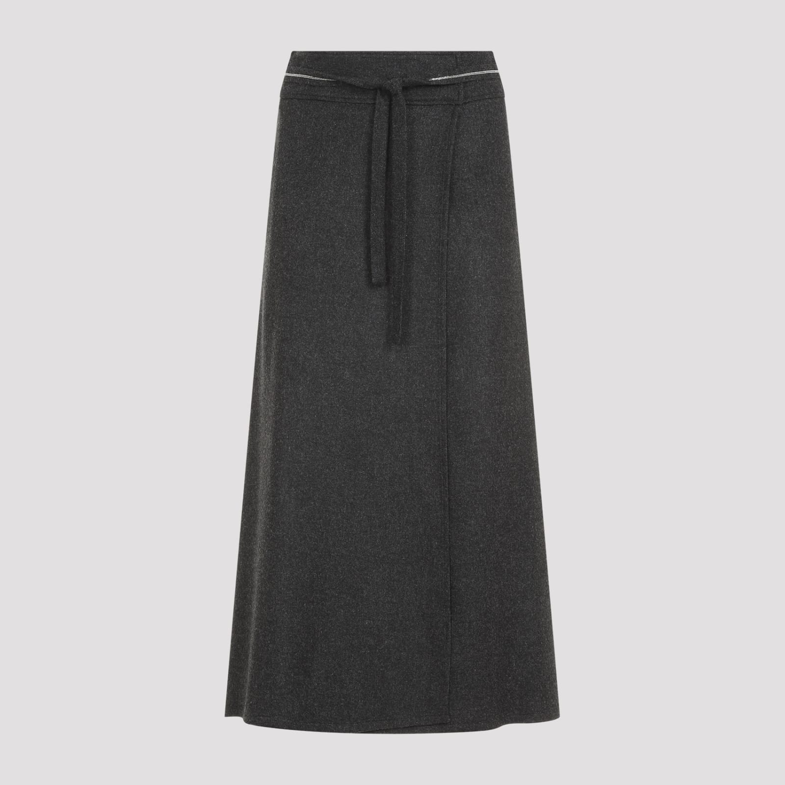 Shop Peserico Flannel Skirt In Grafite