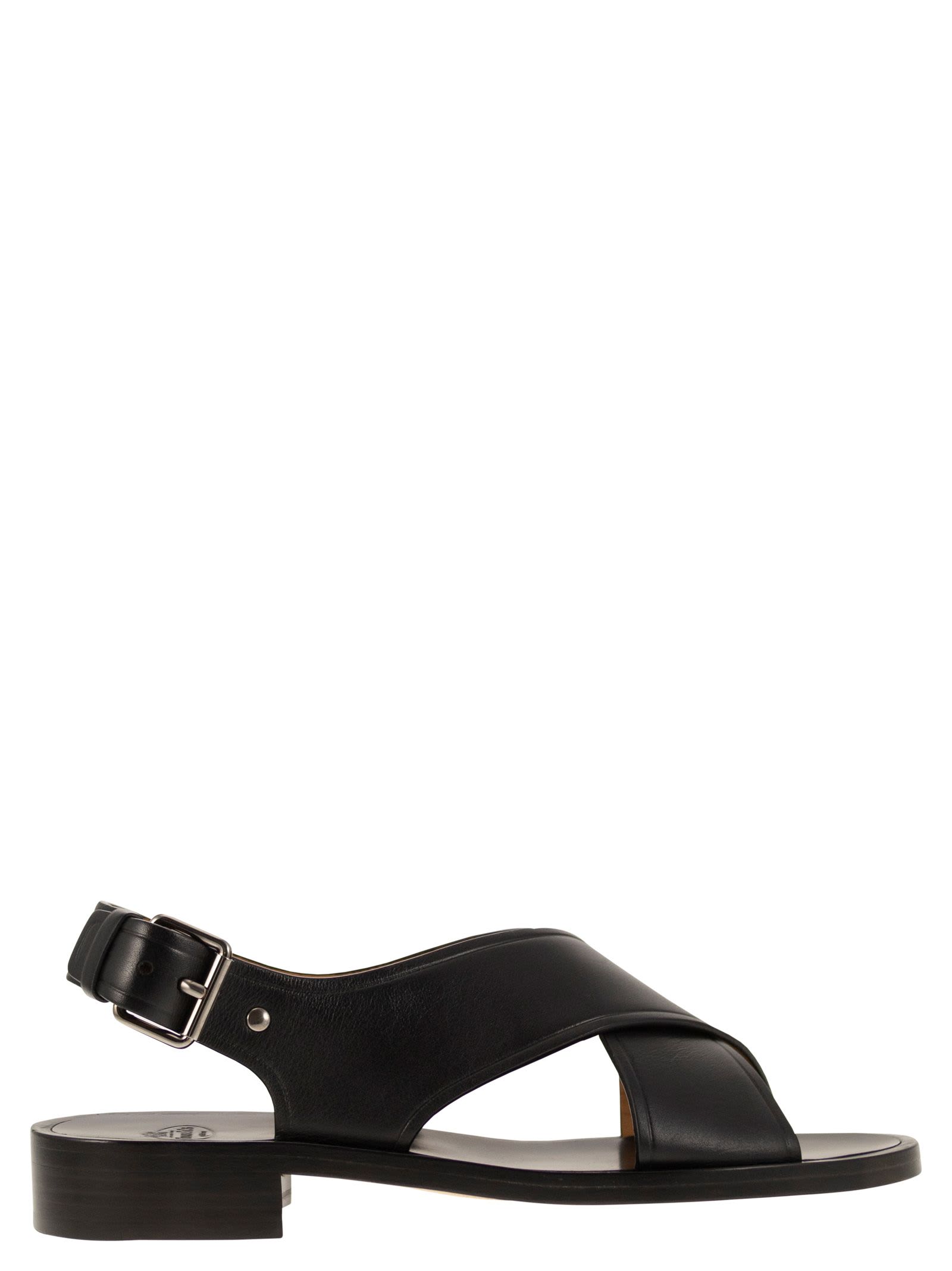 Black Leather Rhonda Sandals