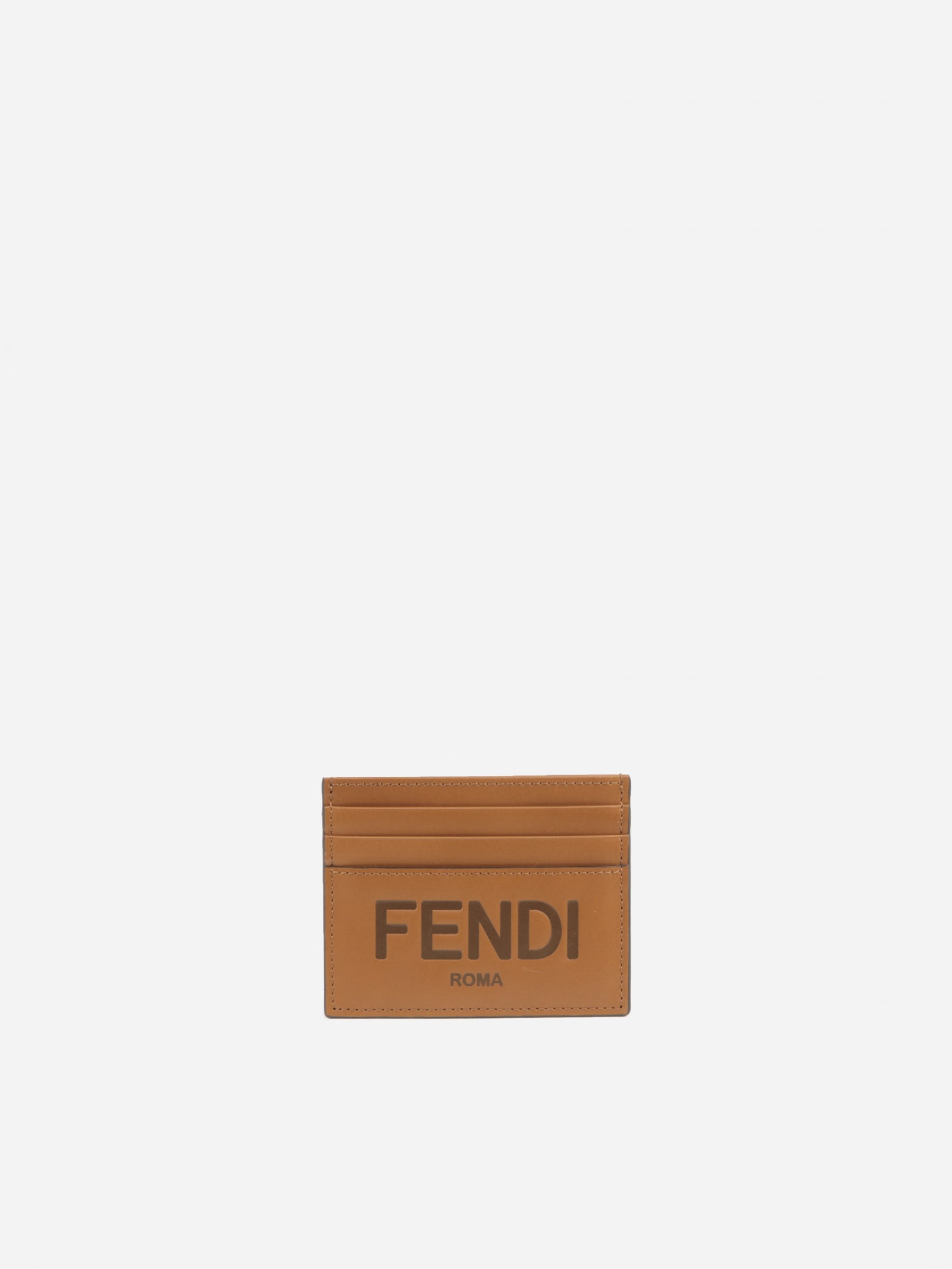 FENDI CALFSKIN CARD HOLDER WITH LOGO LETTERING,7M0164 AFCLF1E6A