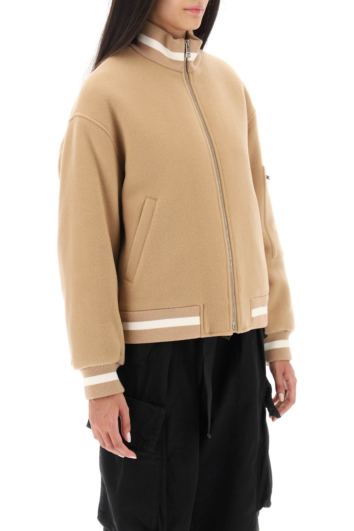 MSGM PADDED BOMBER JACKET WITH BACK EMBROIDERY