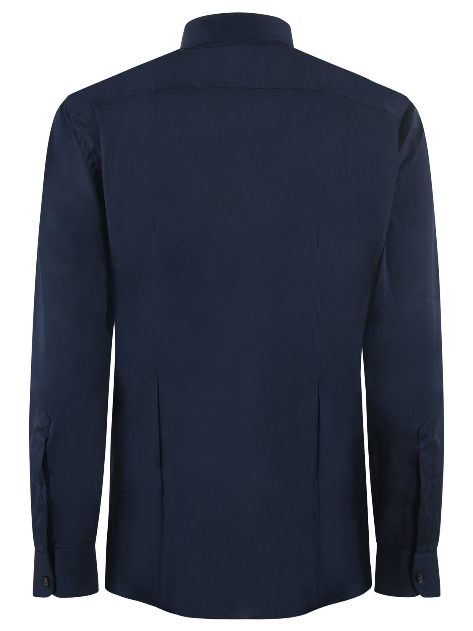 Shop Fay Navy Blue Stretch-cotton Shirt