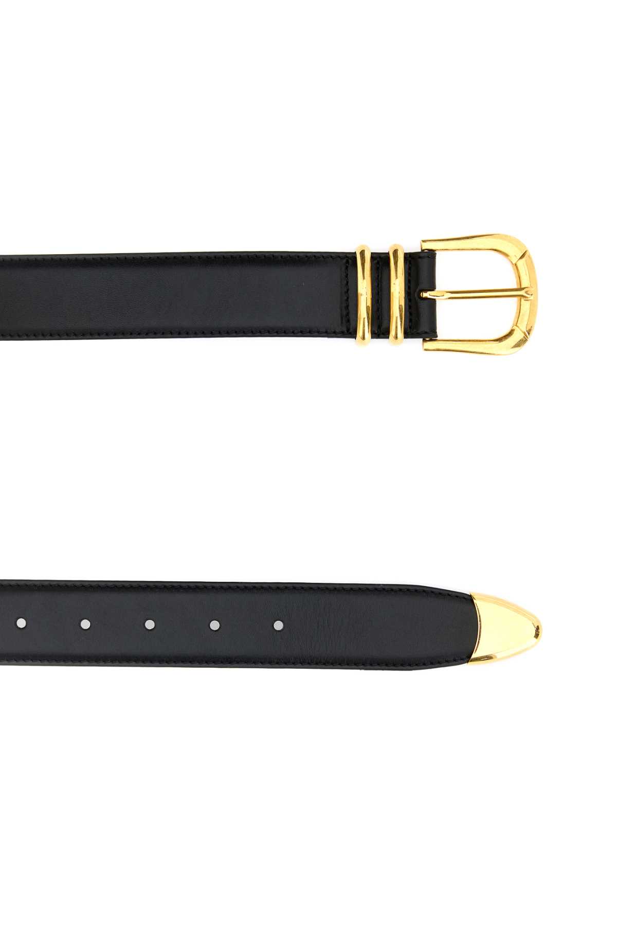 Shop The Row Black Leather Vintage Belt In Blackang