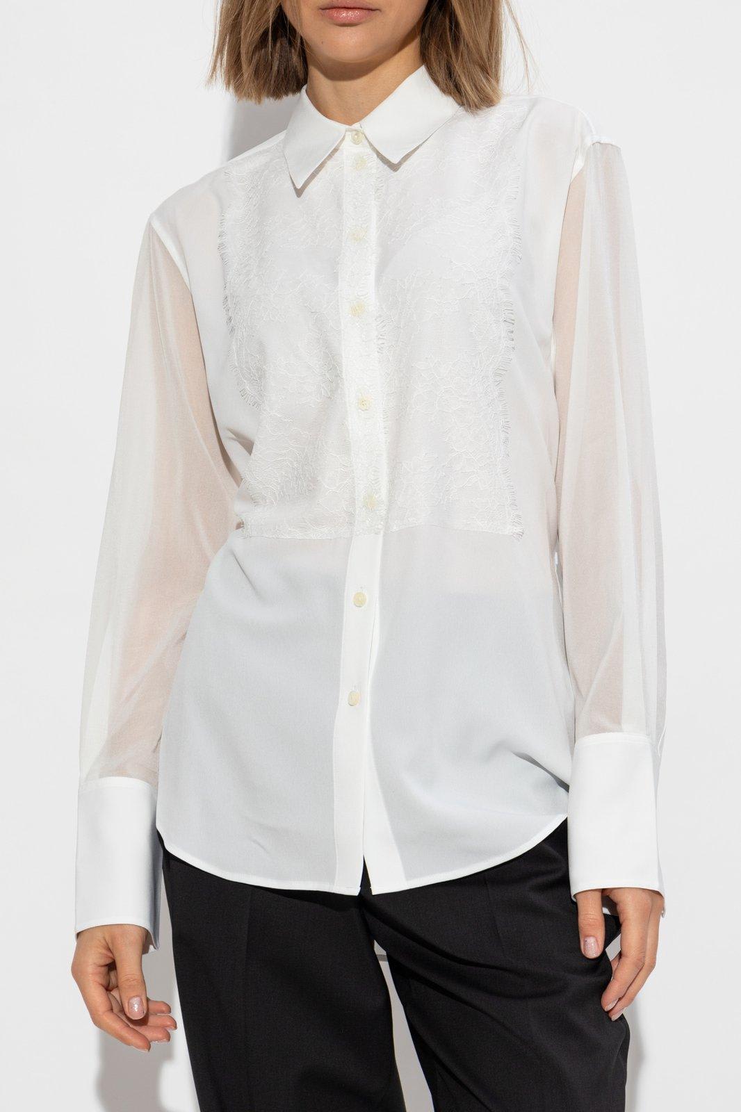 Helmut Lang Relaxed Lace Shirt In White