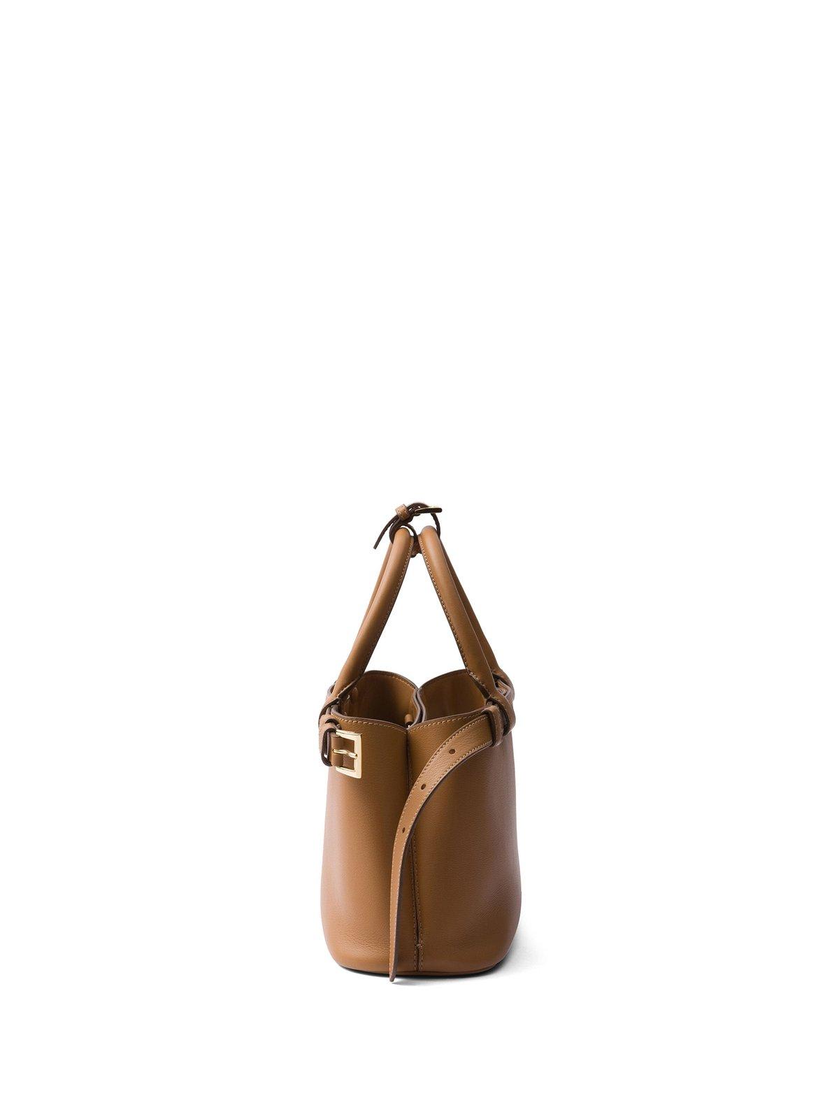 Shop Prada Logo-printed Handbag In Caramel 0