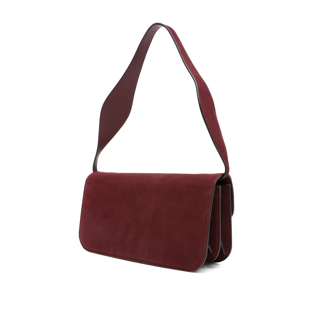 Neous Clasp-fastening Suede Shoulder Bag In Red