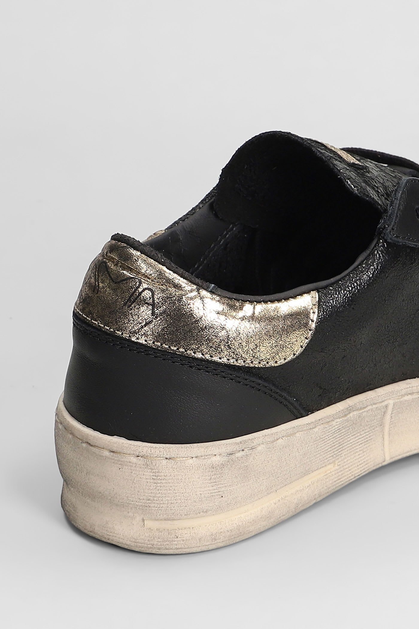 Ama Brand Sneakers In Black Leather In Black