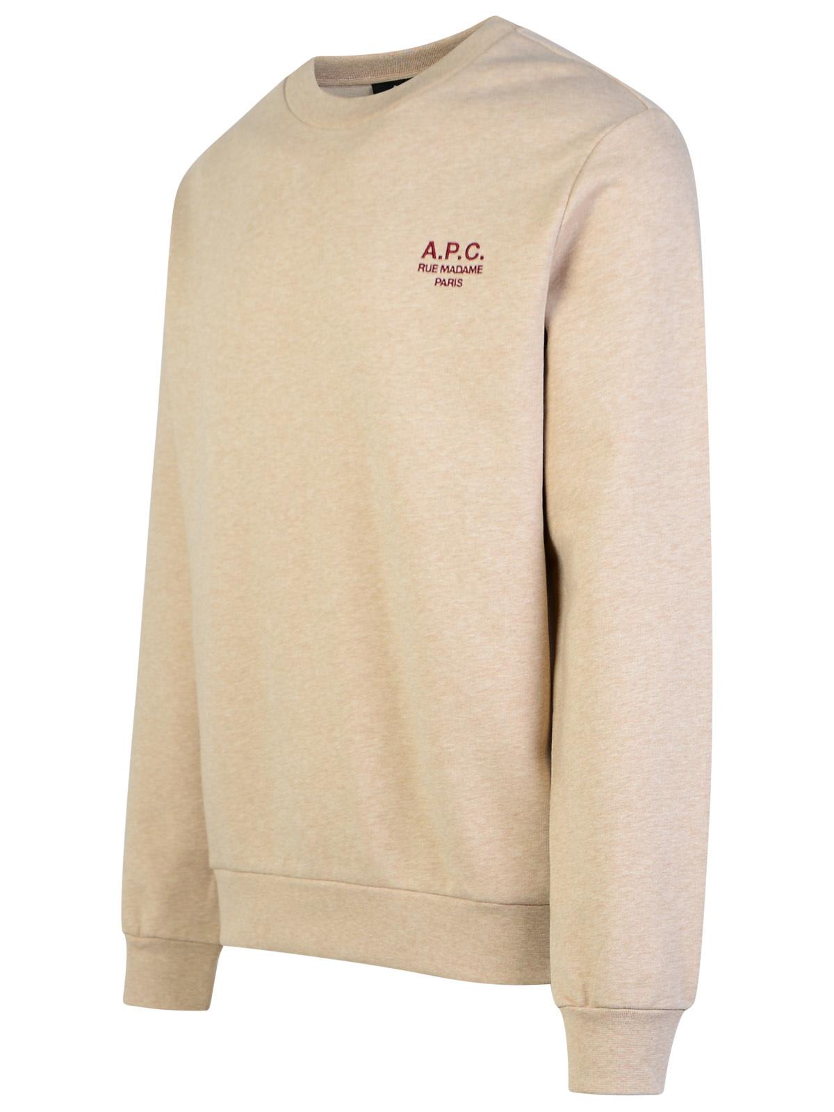 Shop Apc Rue Madame Beige Cotton Sweatshirt