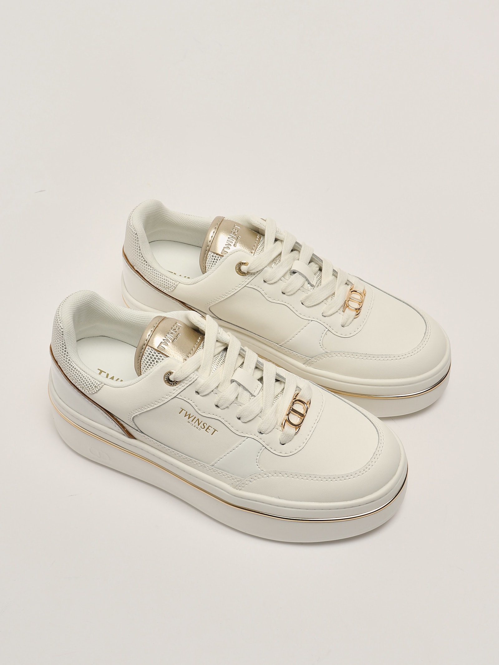 Twinset Sneakers Bicolore Sneaker In Bianco-oro
