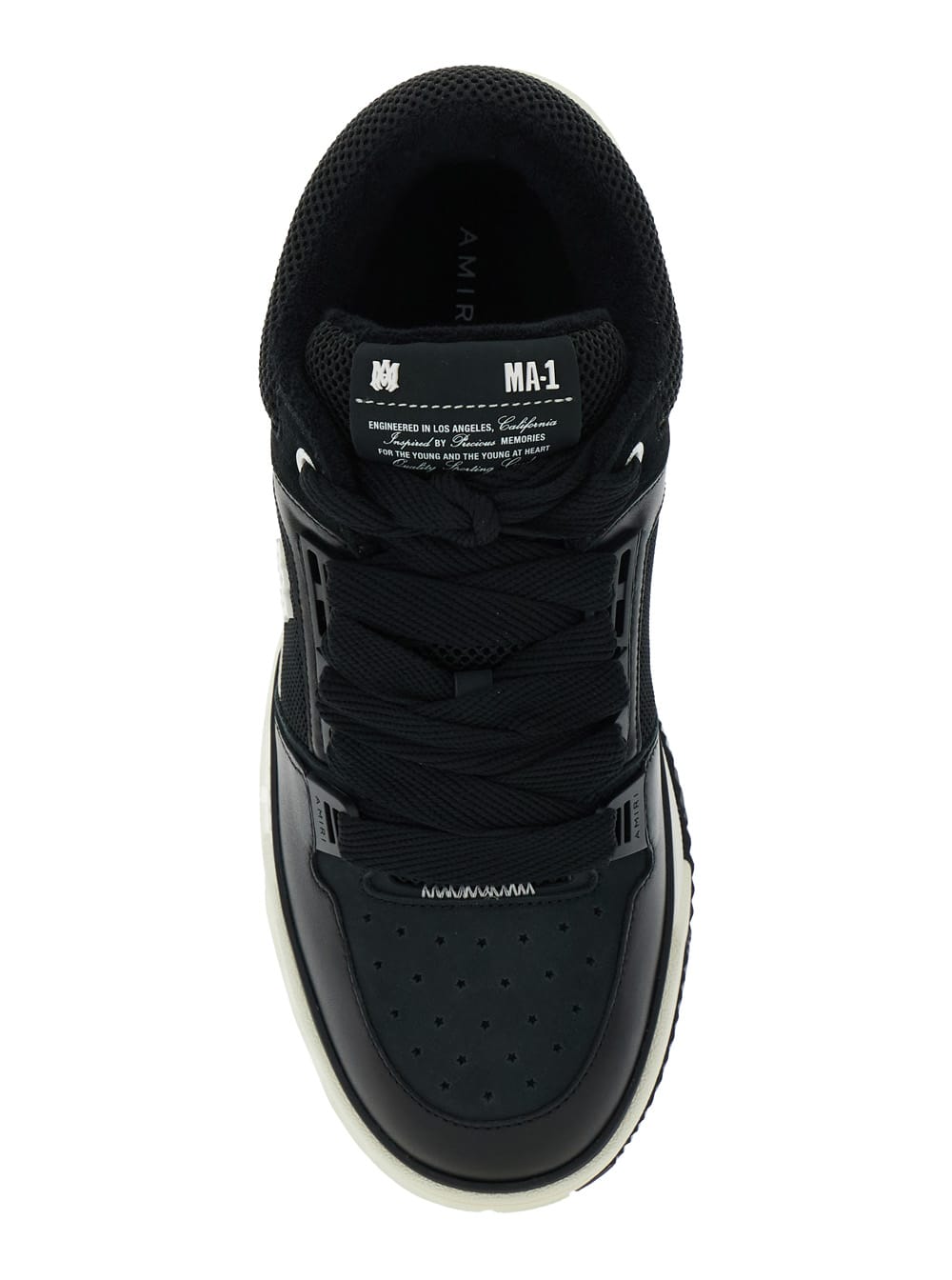 Amiri Black Low Top Sneakers With Logo Patch On The Tongue And Logo Lettering On The Heel In Leather Man In Black