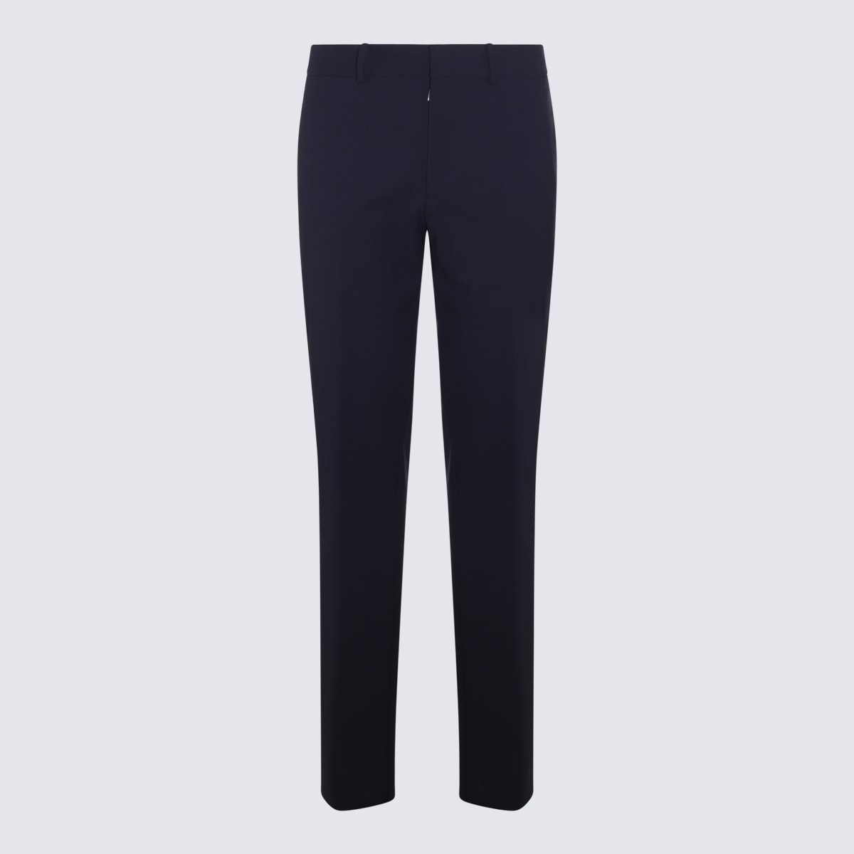 Shop Off-white Navy Blue Viscose Blend Tailored Pants In Sierra Leone