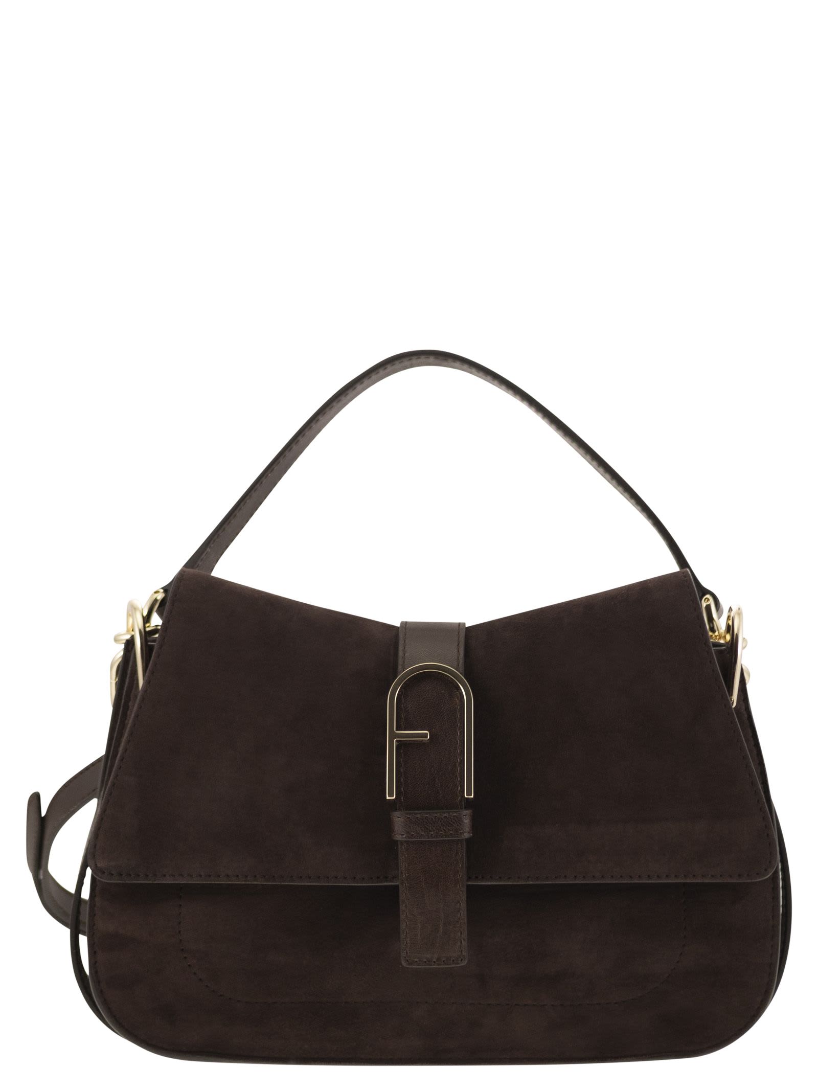 Shop Furla Flow M - Cross Body Bag In Brown