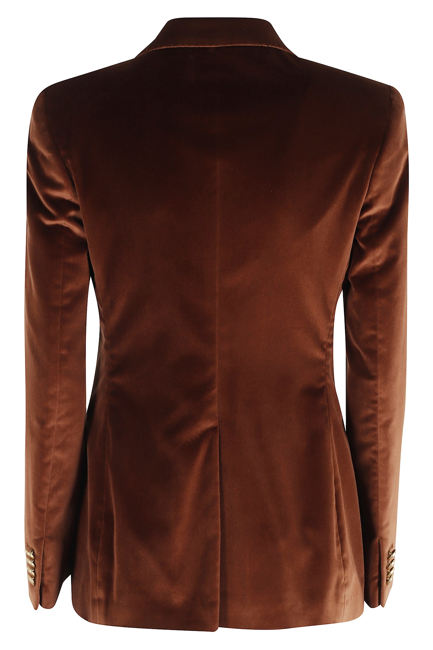 Tagliatore Velvet Double-breasted Blazer In Brown