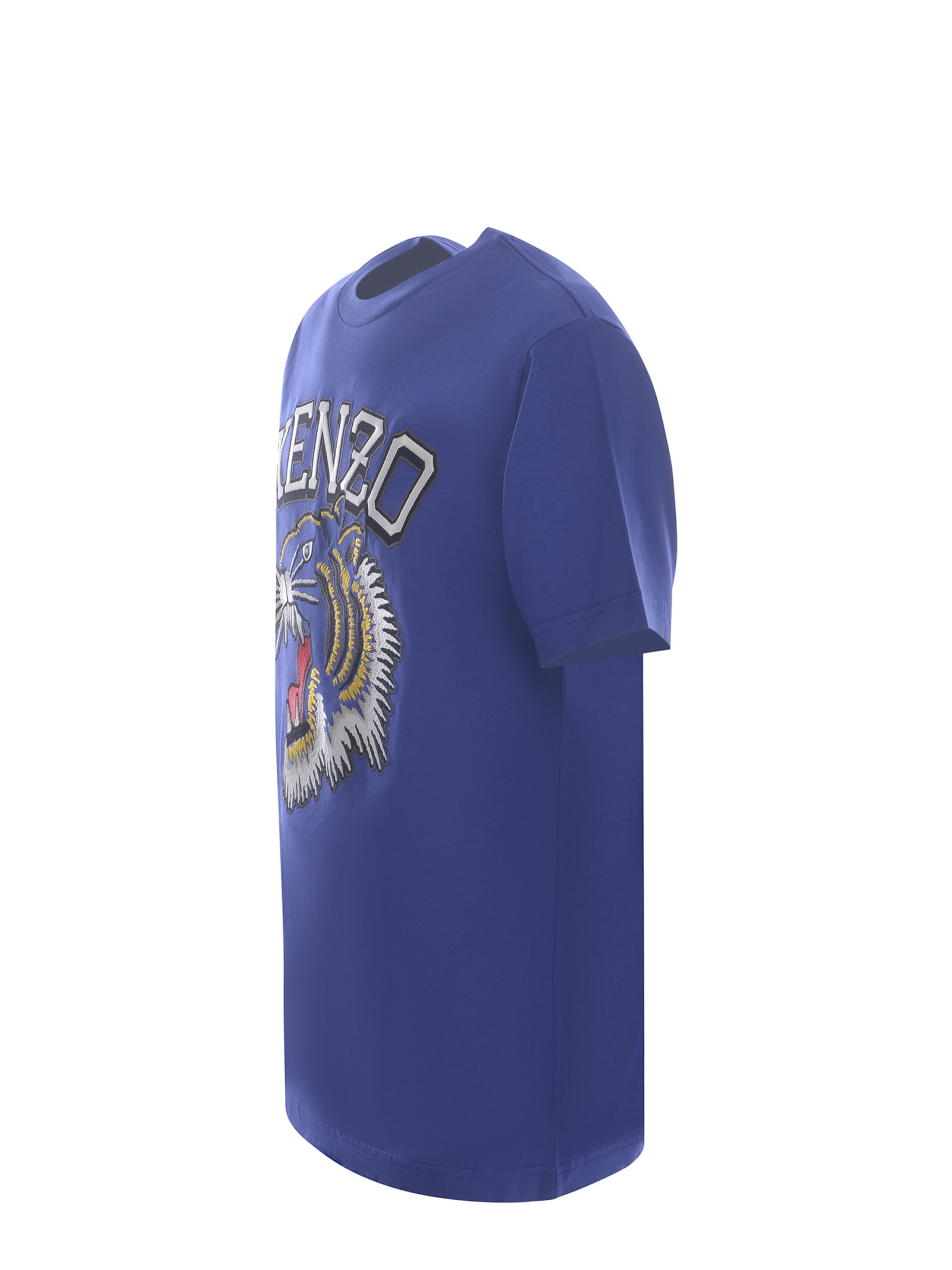 Shop Kenzo T-shirt  Tiger Made Of Cotton In Bluette