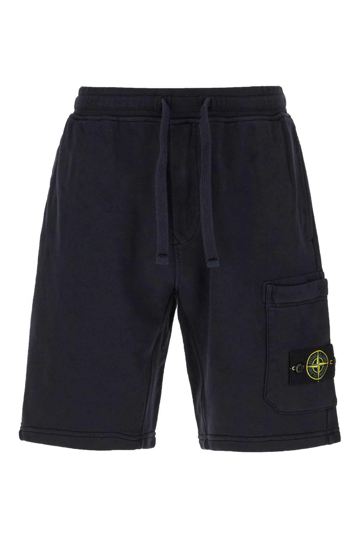 Black Cotton Bermuda Shorts