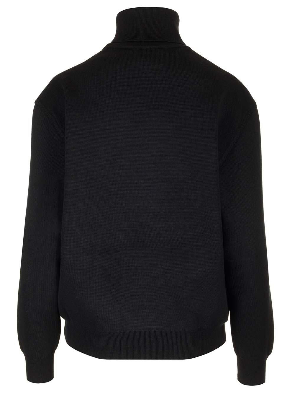 Shop Alaïa Roll Neck Ribbed Jumper In Black