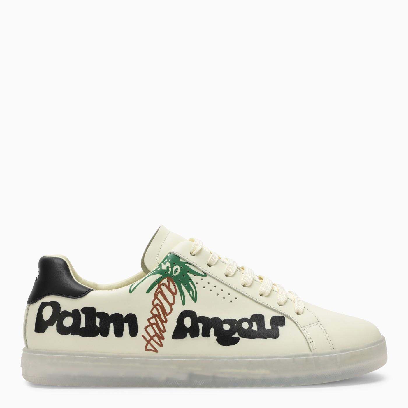 PALM ANGELS YELLOW LEATHER LOW TRAINER