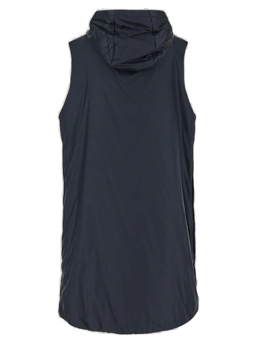 Shop Max Mara The Cube Zip-up Drawstring Gilet In Blue