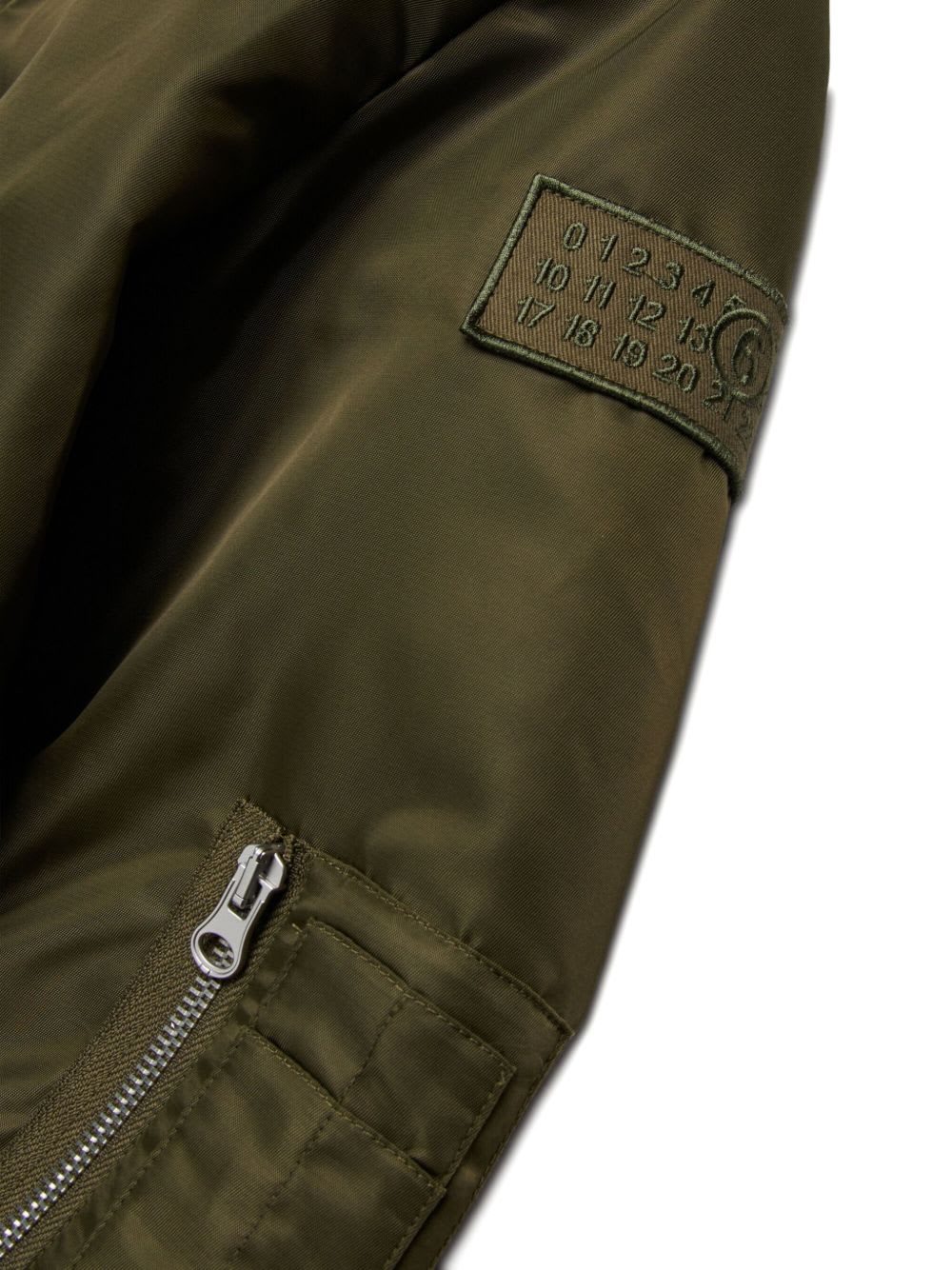 Mm6 Maison Margiela Logo-appliqué Bomber Jacket In Green