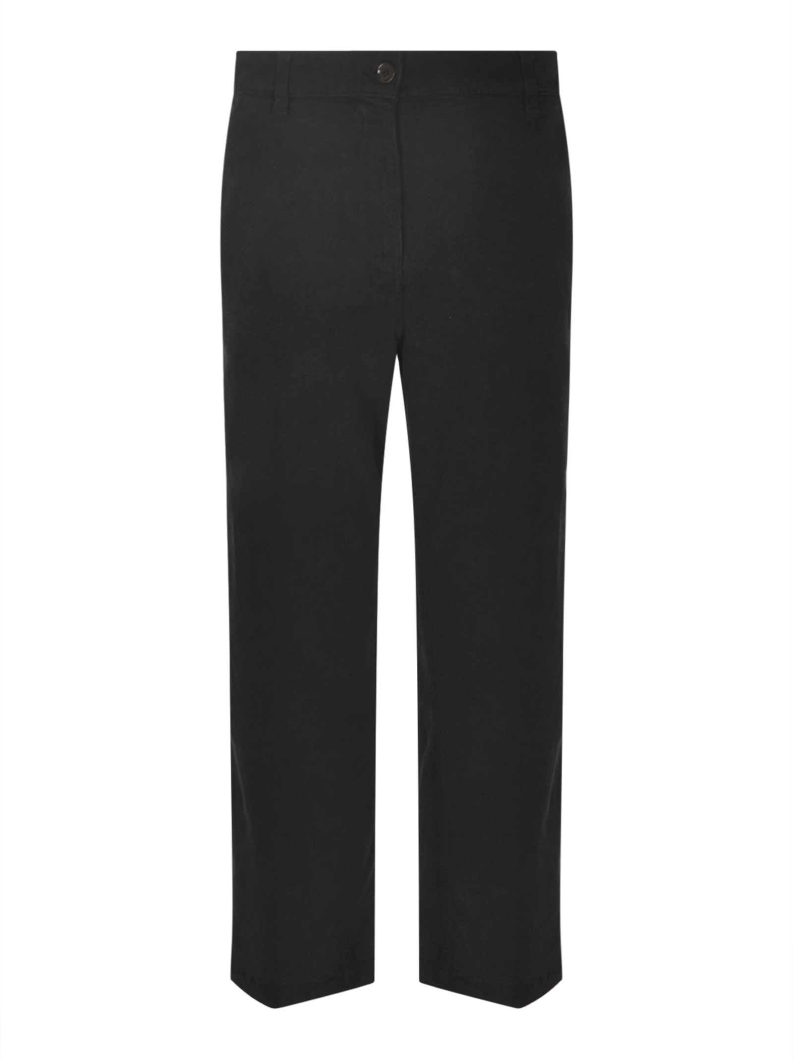 Wide Straight Leg Plain Trousers