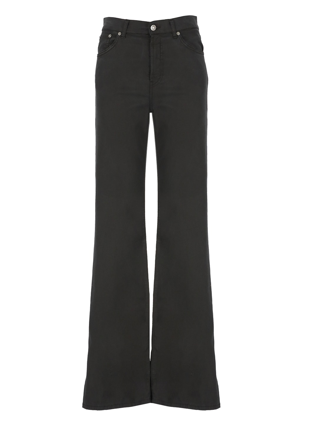 Shop Dondup Cotton Blend Trousers In Black