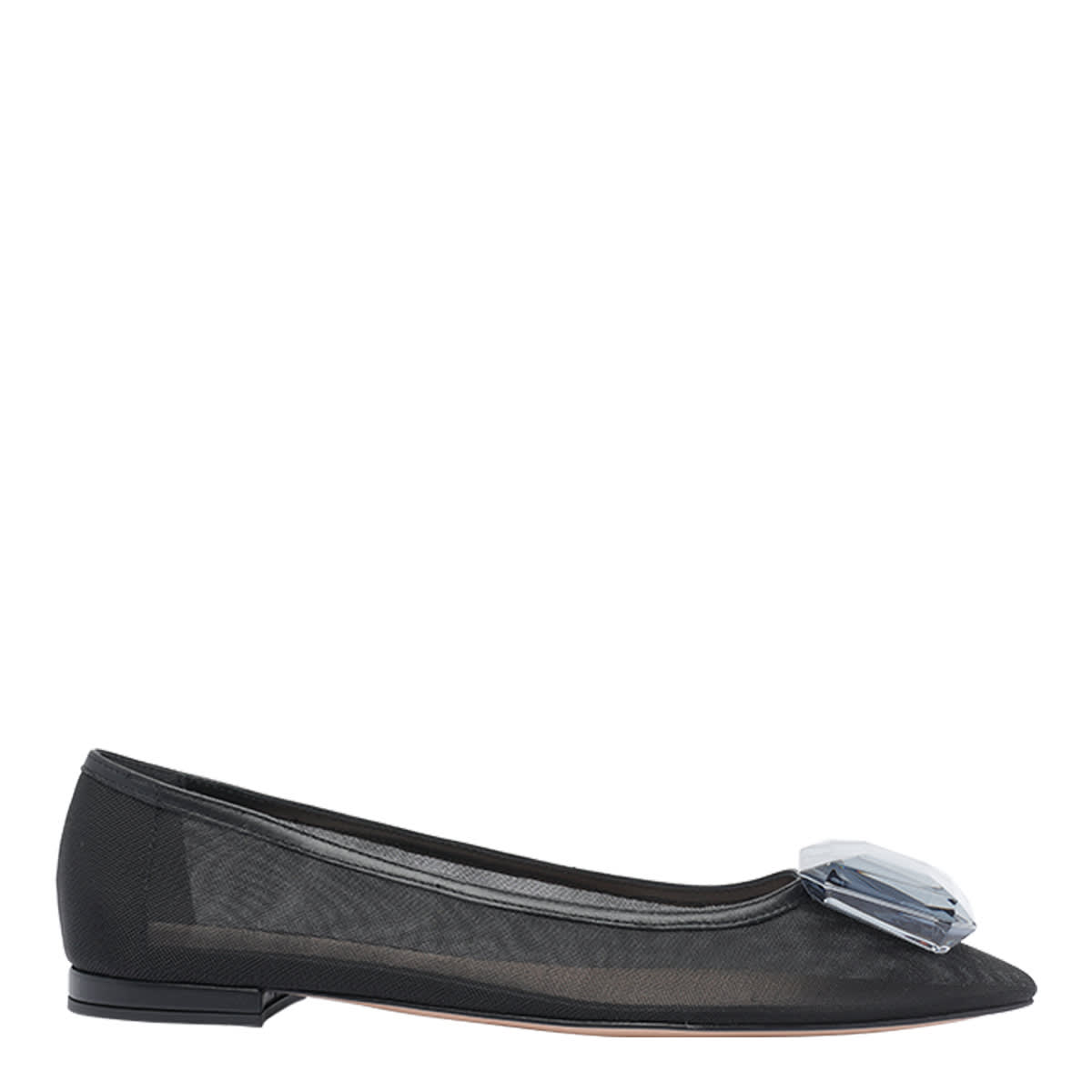 Gianvito Rossi Crystal-embellished Ballet Flats In Black