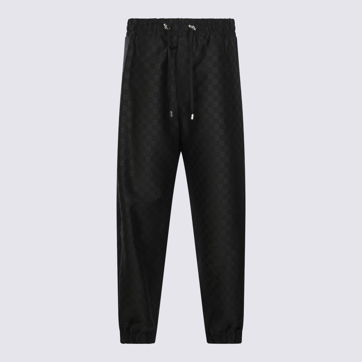 Shop Balmain Black Cotton Track Pants