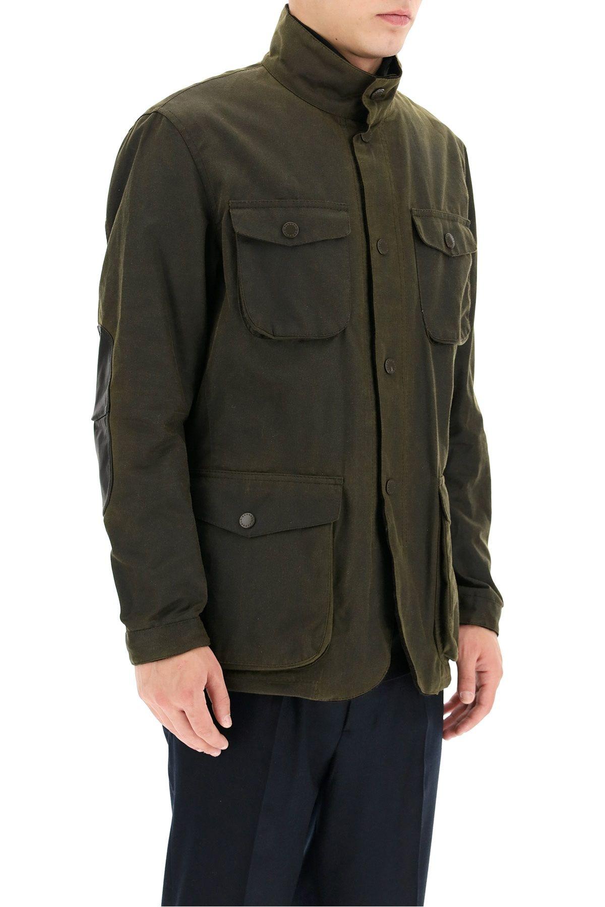 Shop Barbour Ogston Jacket In Coated Cotton In Olive