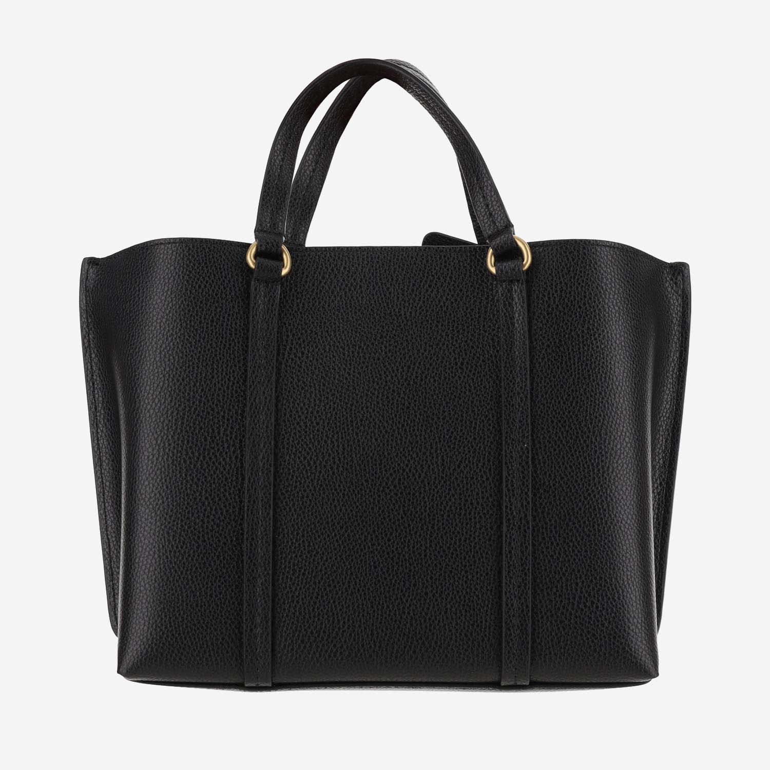 Shop Pinko Classic Leather Shopper Bag In Black