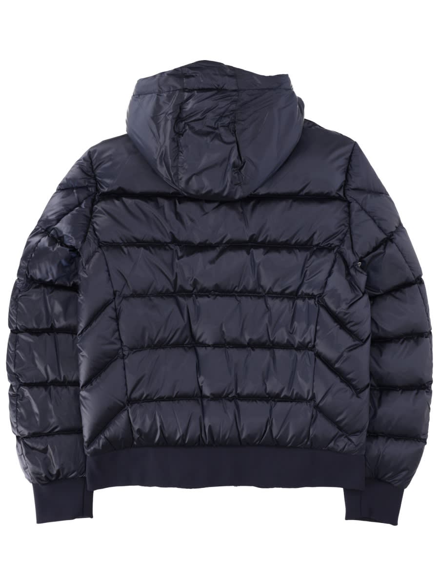 Parajumpers Quilted Hooded Coat Long Sleeves In Blue