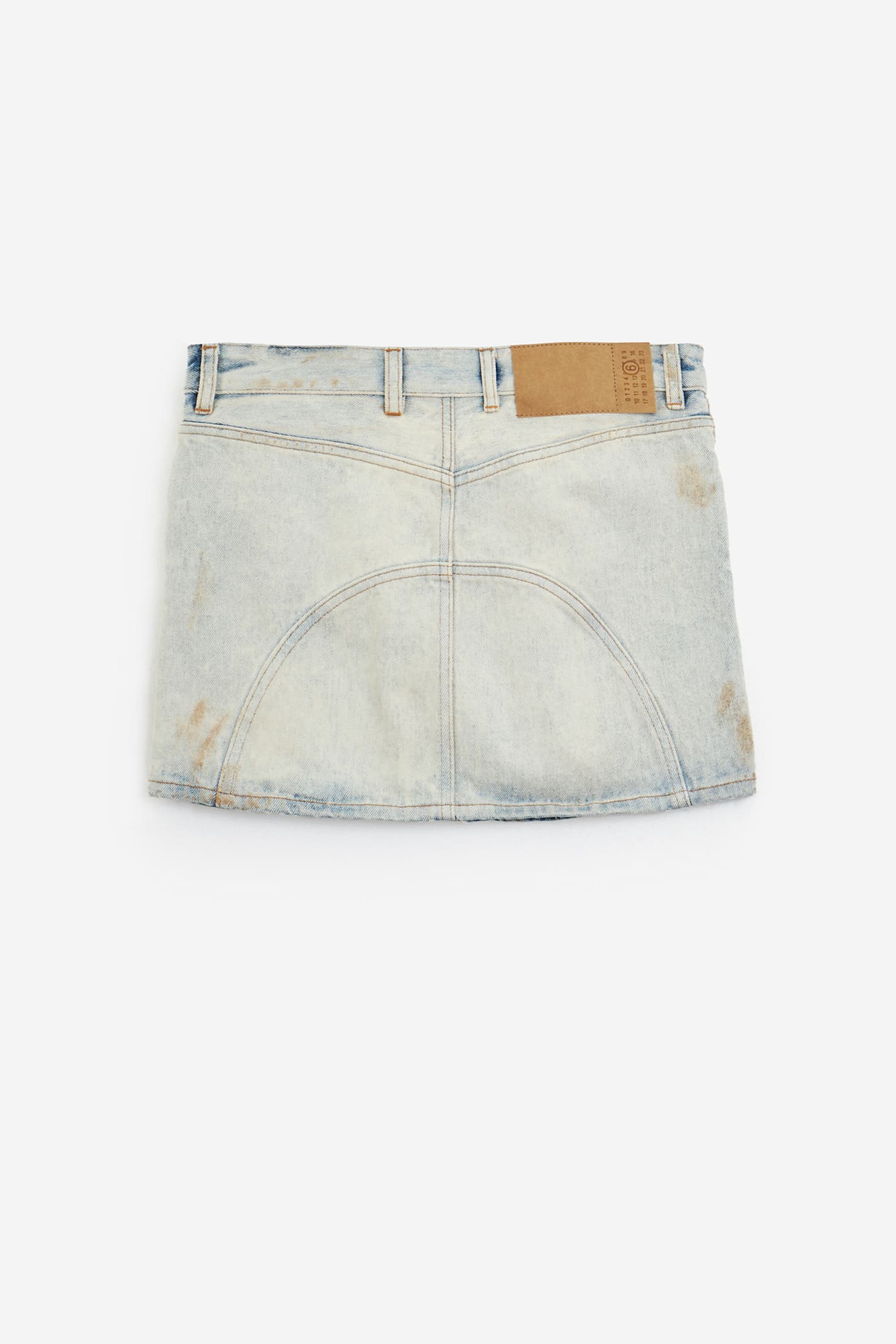 Mm6 Maison Margiela Logo-patch Mini Skirt In Cyan